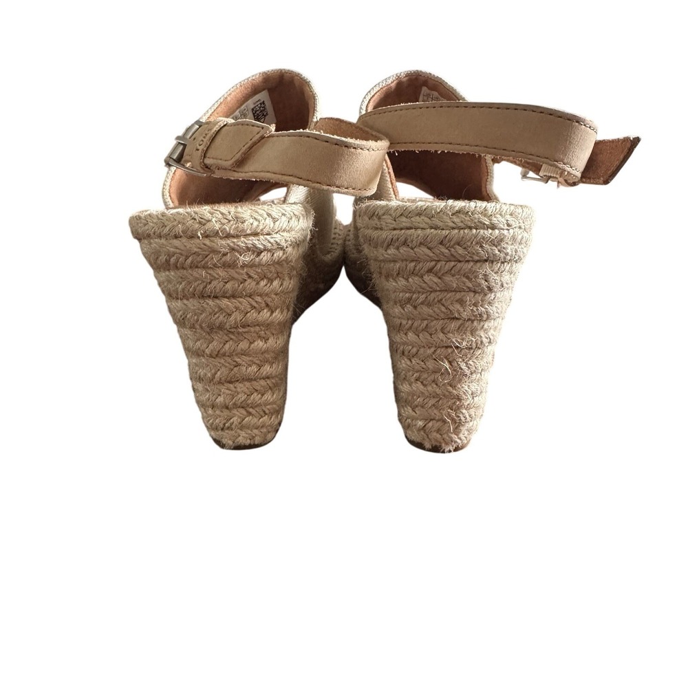 TOMS Women's Monica Wedge Sandal 6 Natural Hemp/Leather - Picture 7 of 10
